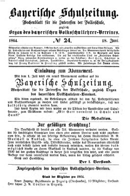 Bayerische Schulzeitung Samstag 18. Juni 1864