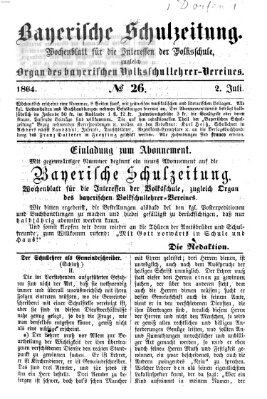 Bayerische Schulzeitung Samstag 2. Juli 1864