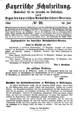 Bayerische Schulzeitung Samstag 23. Juli 1864