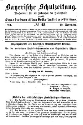 Bayerische Schulzeitung Samstag 12. November 1864