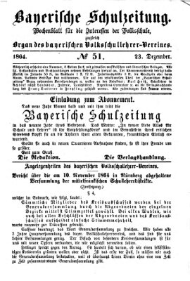 Bayerische Schulzeitung Freitag 23. Dezember 1864