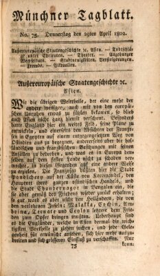 Münchener Tagblatt Donnerstag 29. April 1802