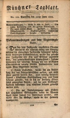 Münchener Tagblatt Samstag 12. Juni 1802