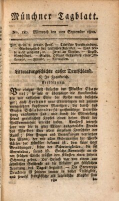 Münchener Tagblatt Mittwoch 1. September 1802