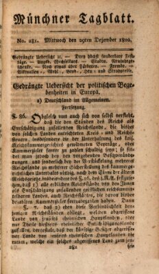 Münchener Tagblatt Mittwoch 29. Dezember 1802