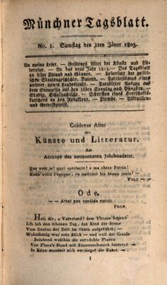 Münchener Tagblatt Samstag 1. Januar 1803