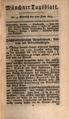 Münchener Tagblatt Mittwoch 5. Januar 1803