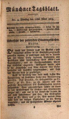 Münchener Tagblatt Dienstag 11. Januar 1803