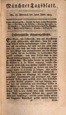 Münchener Tagblatt Mittwoch 19. Januar 1803