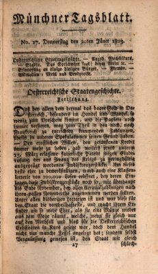 Münchener Tagblatt Donnerstag 20. Januar 1803