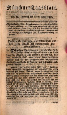 Münchener Tagblatt Freitag 21. Januar 1803