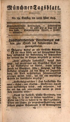 Münchener Tagblatt Samstag 22. Januar 1803