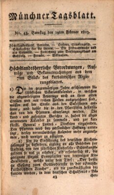 Münchener Tagblatt Samstag 19. Februar 1803