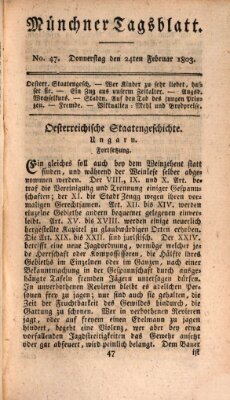 Münchener Tagblatt Donnerstag 24. Februar 1803