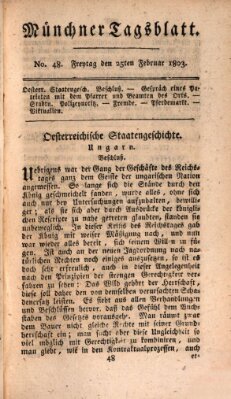 Münchener Tagblatt Freitag 25. Februar 1803