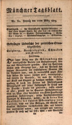 Münchener Tagblatt Freitag 11. März 1803