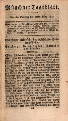 Münchener Tagblatt Samstag 12. März 1803