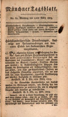 Münchener Tagblatt Montag 14. März 1803