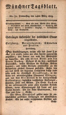 Münchener Tagblatt Donnerstag 24. März 1803