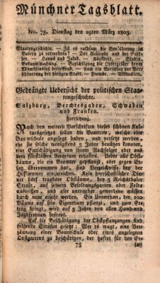 Münchener Tagblatt Dienstag 29. März 1803