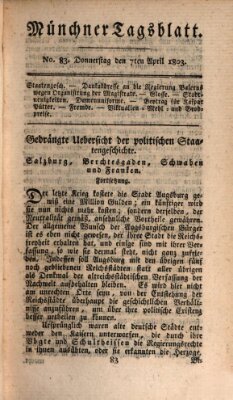 Münchener Tagblatt Donnerstag 7. April 1803