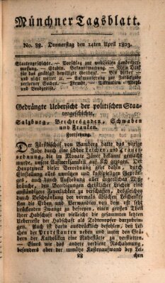 Münchener Tagblatt Donnerstag 14. April 1803