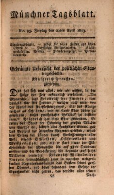 Münchener Tagblatt Freitag 22. April 1803