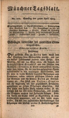 Münchener Tagblatt Samstag 30. April 1803