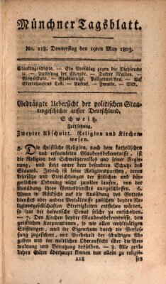 Münchener Tagblatt Donnerstag 19. Mai 1803