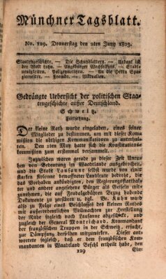 Münchener Tagblatt Donnerstag 2. Juni 1803