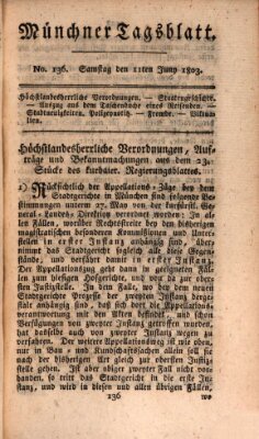 Münchener Tagblatt Samstag 11. Juni 1803