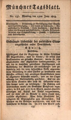 Münchener Tagblatt Montag 13. Juni 1803