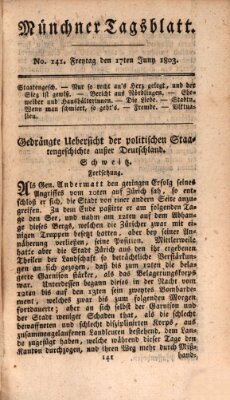 Münchener Tagblatt Freitag 17. Juni 1803