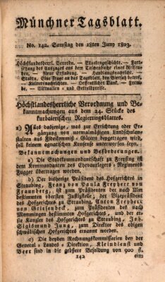 Münchener Tagblatt Samstag 18. Juni 1803