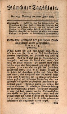 Münchener Tagblatt Montag 20. Juni 1803