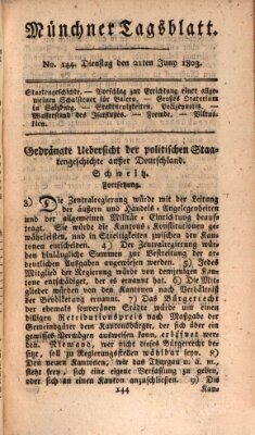 Münchener Tagblatt Dienstag 21. Juni 1803