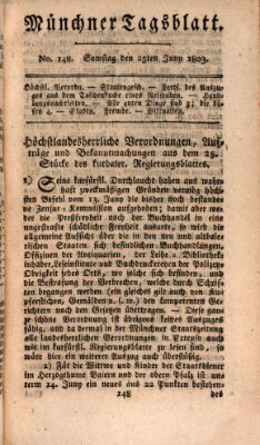 Münchener Tagblatt Samstag 25. Juni 1803