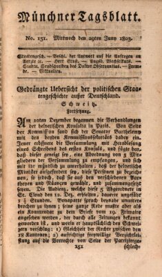 Münchener Tagblatt Mittwoch 29. Juni 1803