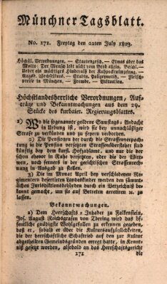 Münchener Tagblatt Freitag 22. Juli 1803