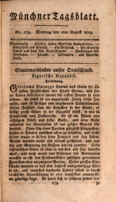 Münchener Tagblatt Montag 1. August 1803