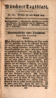 Münchener Tagblatt Dienstag 2. August 1803