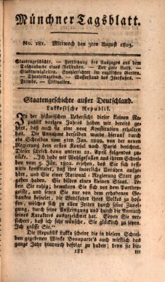 Münchener Tagblatt Mittwoch 3. August 1803