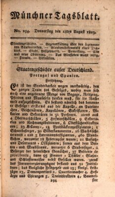 Münchener Tagblatt Donnerstag 18. August 1803