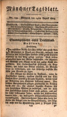 Münchener Tagblatt Mittwoch 24. August 1803