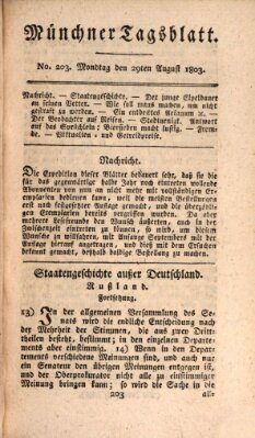 Münchener Tagblatt Montag 29. August 1803