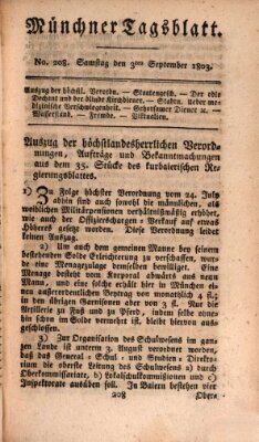 Münchener Tagblatt Samstag 3. September 1803