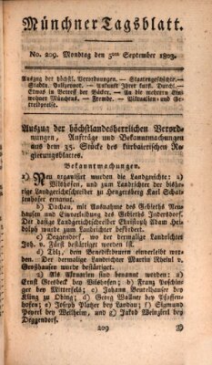 Münchener Tagblatt Montag 5. September 1803