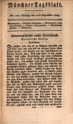 Münchener Tagblatt Dienstag 20. September 1803