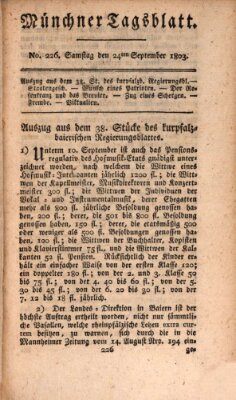 Münchener Tagblatt Samstag 24. September 1803