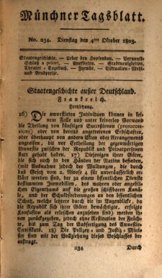 Münchener Tagblatt Dienstag 4. Oktober 1803